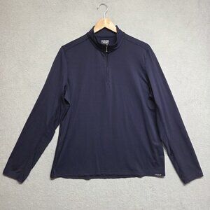 Dover Saddlery Coolblast 1/4 Zip Pullover Top Womens 1X Navy Blue Long Sleeve